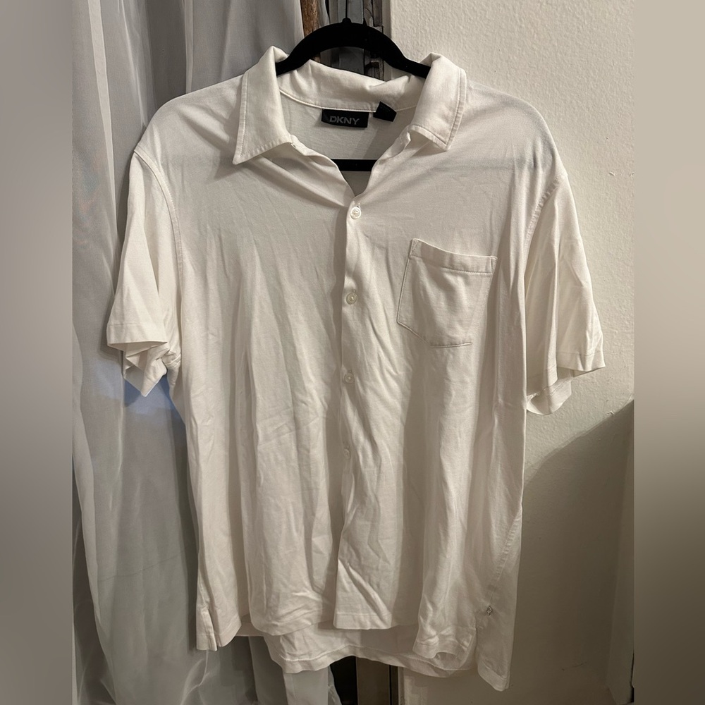 DKNY White Button Down Shirt